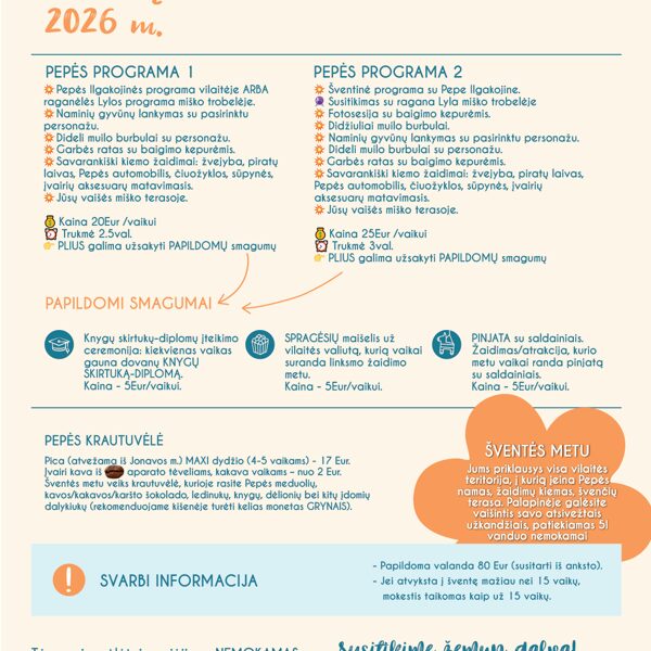 IŠLEISTUVIŲ šventės pasiūlymai