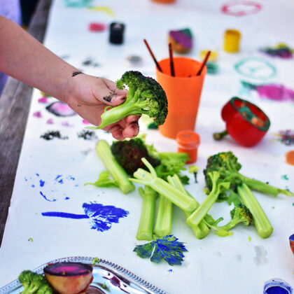Edukacija - antspaudai iš daržovių