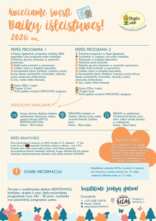 IŠLEISTUVIŲ šventės pasiūlymai